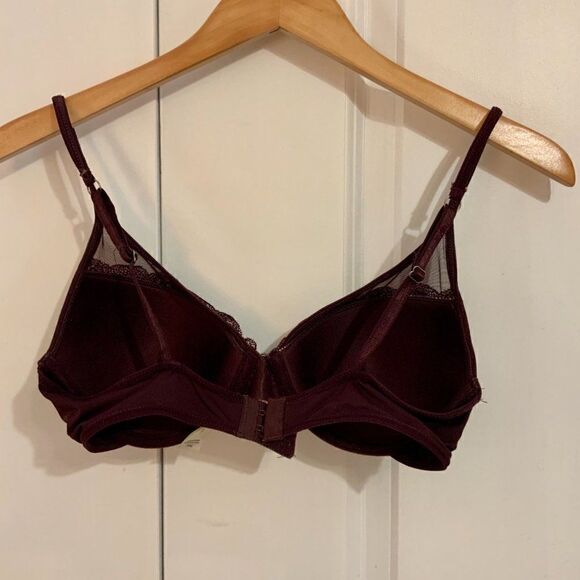 Jessica Simpson Purple Lace Trim Lightly Padded Underwire Bra 34C - Picture 4 of 8